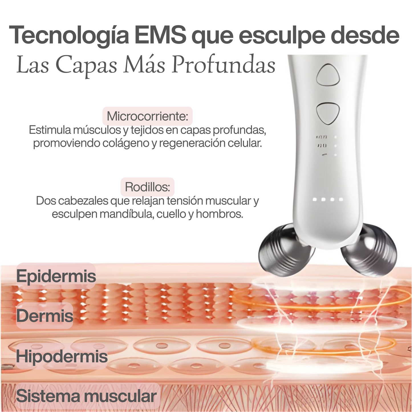 Masajeador Facial EMS de Microcorriente