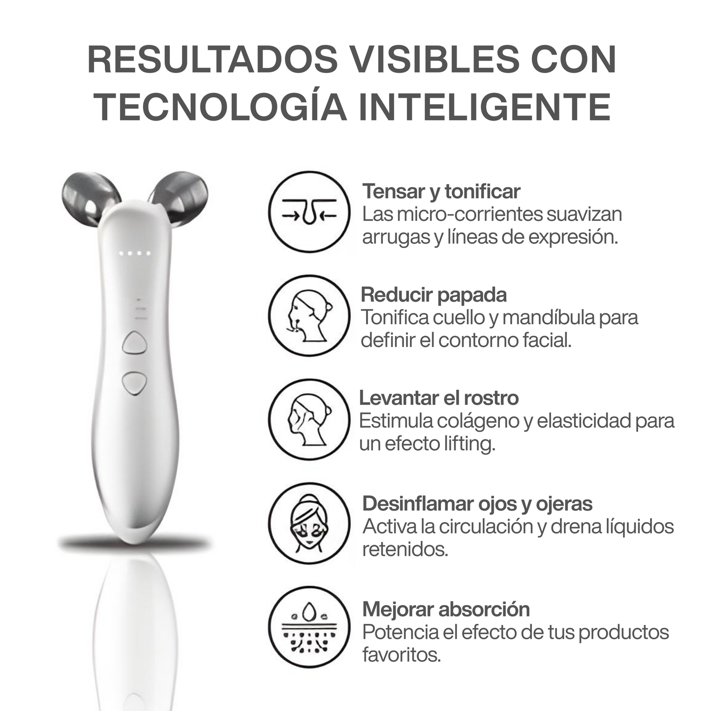 Masajeador Facial EMS de Microcorriente