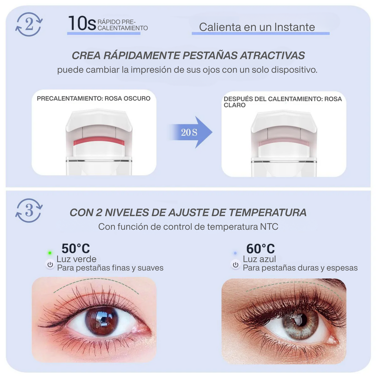 Rizador de Pestañas Eléctrico con Calor