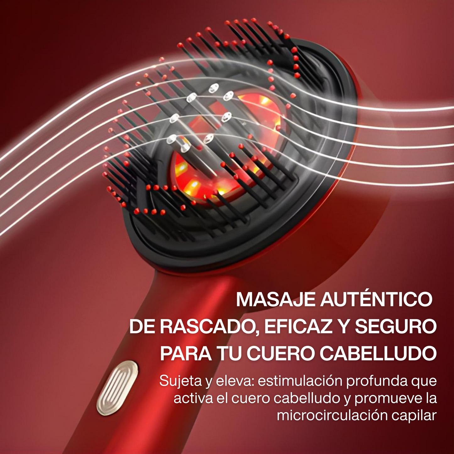 Cepillo Masajeador con Luz LED Infrarroja