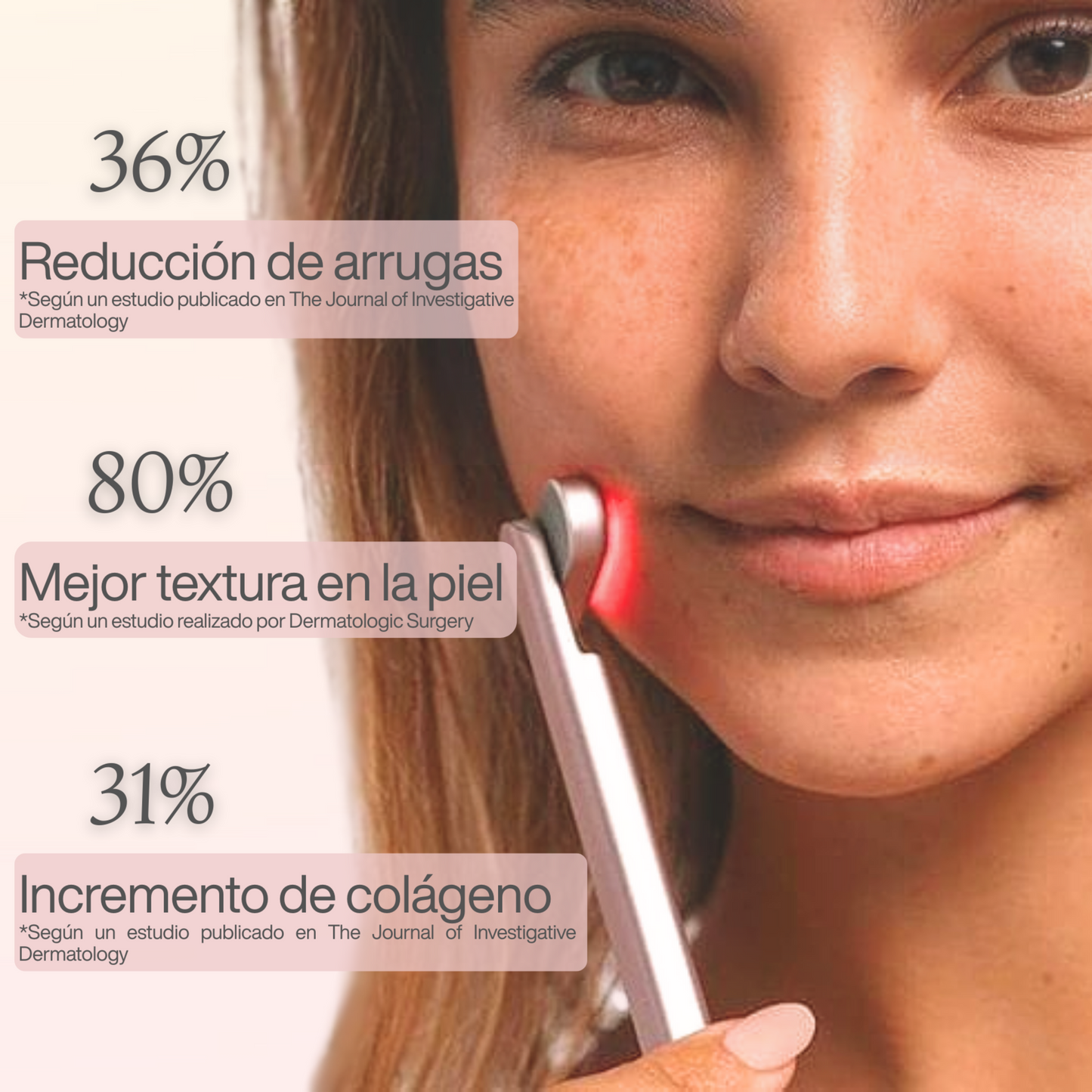 Varita Facial EMS con Luz Roja
