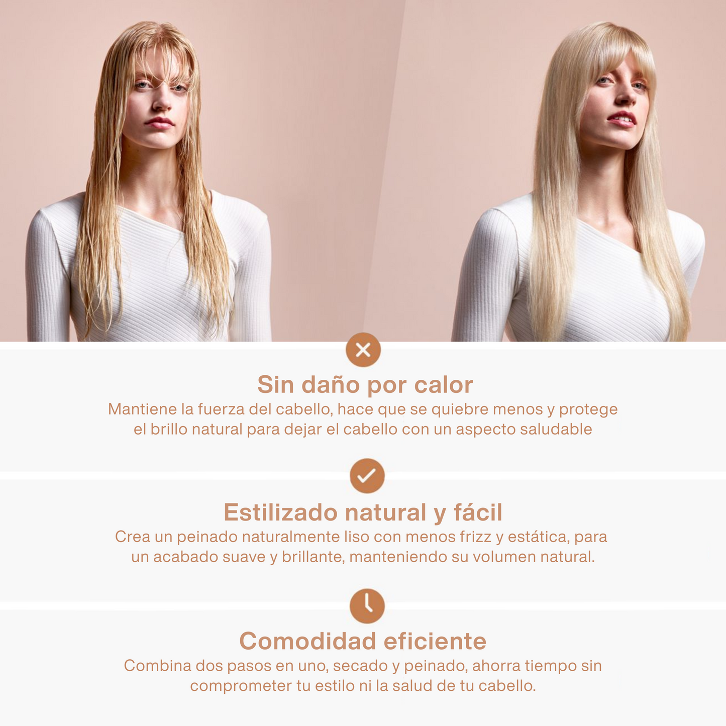 Alaciadora y Secadora de Cabello 2 en 1